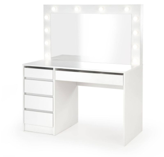 Toaletný stolík, 120cm, biely, HALMAR, HOLLYWOOD XL